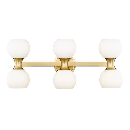 Z-Lite Artemis 6 Light Vanity, Modern Gold/Matte Opal - 494-6V-MGLD