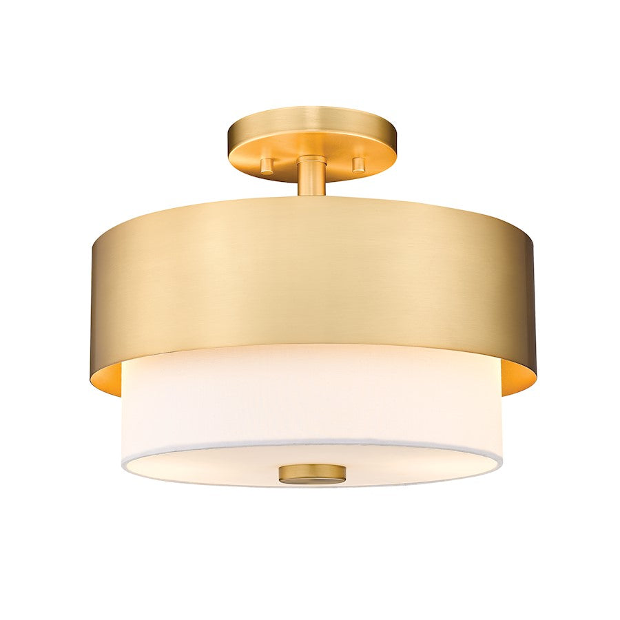 Z-Lite Counterpoint 2 Light Semi Flush Mount, Modern Gold/White - 495SF13-MGLD