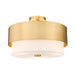 Z-Lite Counterpoint 3 Light Semi Flush Mount, Modern Gold/White - 495SF18-MGLD