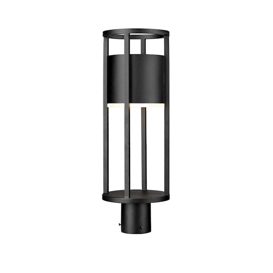 Z-Lite Luca 1 Light Outdoor Post Mount, Black/Etched - 517PHM-BK-LED