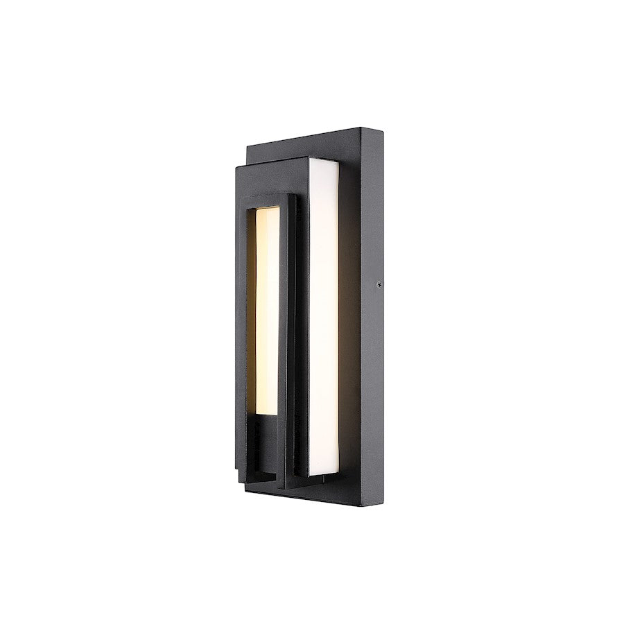 Z-Lite Keaton 1 Light 15" Outdoor Wall Sconce, Black/White - 520S-BK-LED