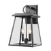 Z-Lite Broughton 2 Light Outdoor Wall Sconce, Black/Clear Beveled - 521M-BK