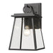 Z-Lite Broughton 1 Light Outdoor Wall Sconce, Black/Clear Beveled - 521S-BK