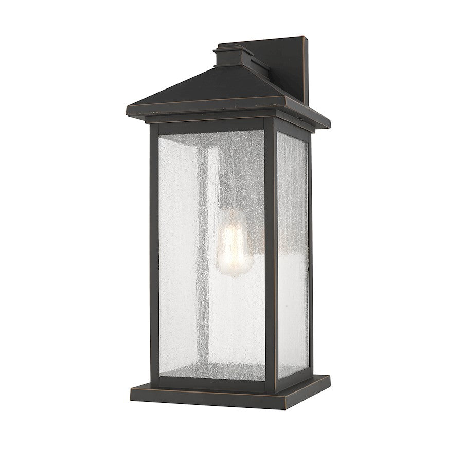 Z-Lite Portland 1 Light 10.75" Outdoor Sconce, Bronze/Clear Seedy - 531BXL-ORB