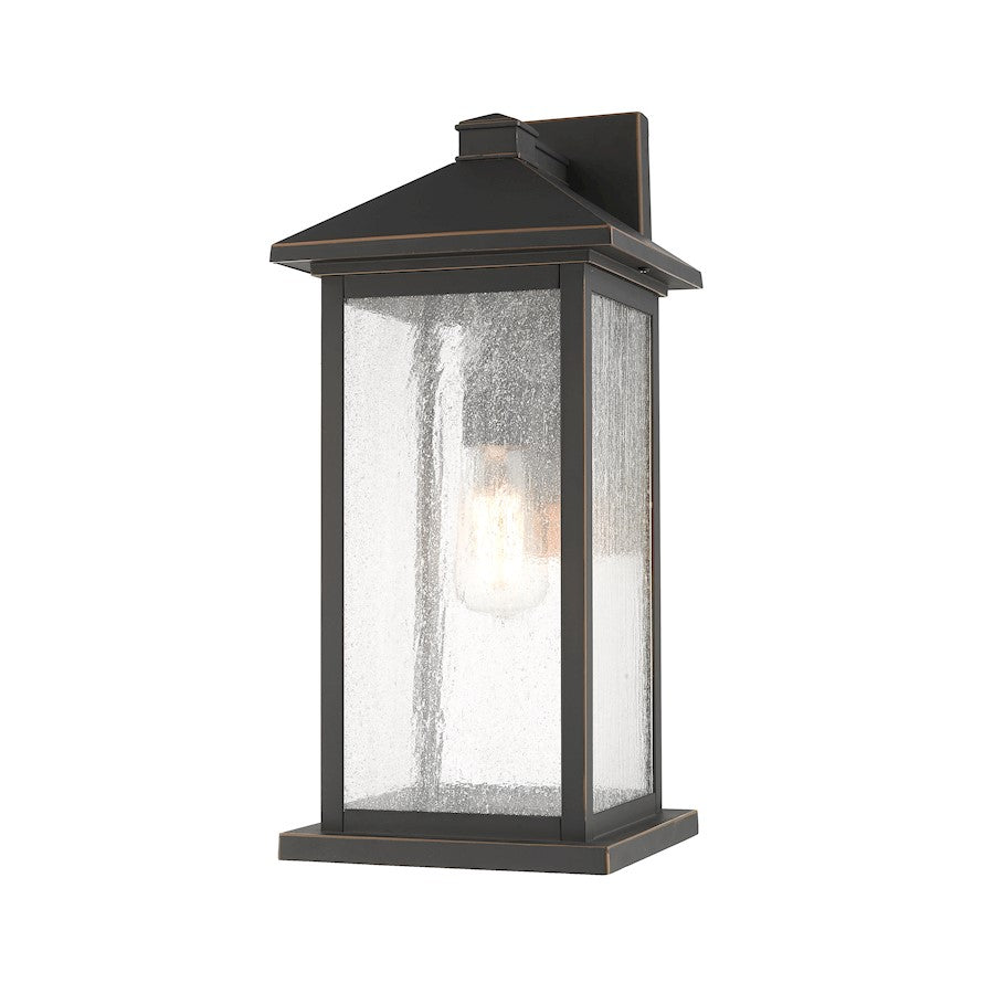 Z-Lite Portland 1 Light 9.25" Outdoor Sconce, Bronze/Clear Seedy - 531MXL-ORB