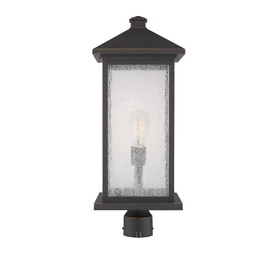 Z-Lite Portland 1 Light 24" Outdoor Post Mount, Bronze/Clear - 531PHBXLR-ORB