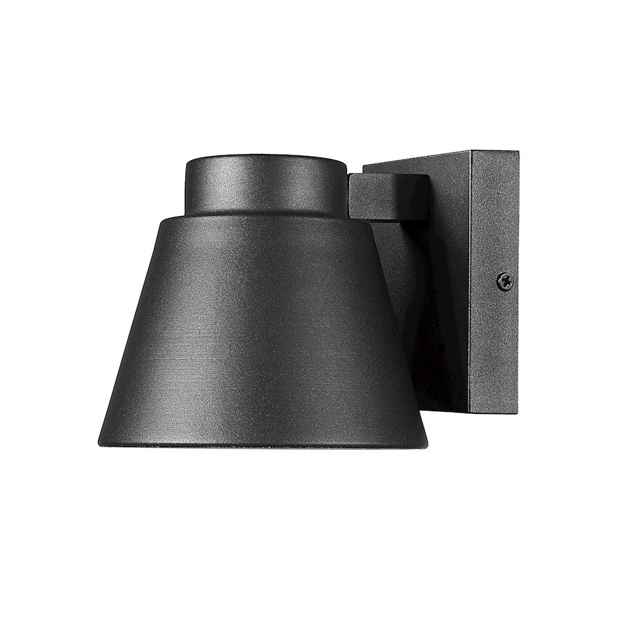 Z-Lite Asher 1 Light Outdoor Wall Sconce, Black/Sand Blast - 544S-BK-LED