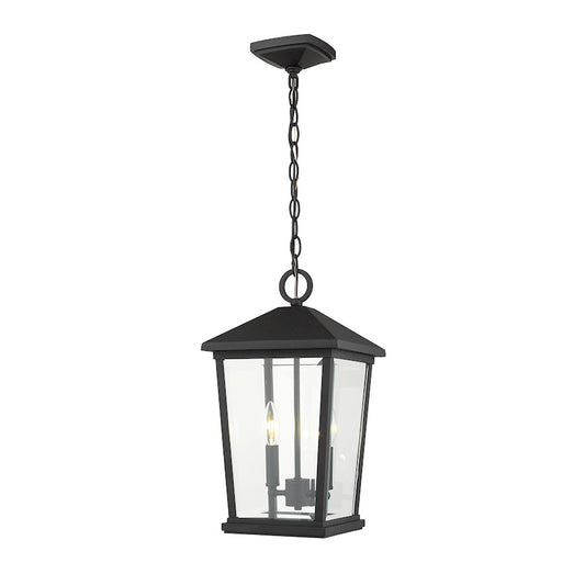 Z-Lite 2 Light Beacon 9" Outdoor Chain Mount Ceiling Fixture, Black - 568CHB-BK