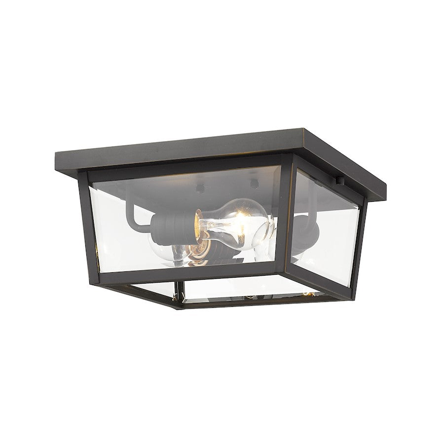 Z-Lite 3 Light Beacon 12" Outdoor Flush Mount, Oil Rubbed Bronze - 568F-ORB