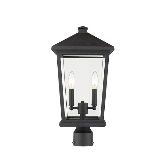Z-Lite 2 Light Beacon HBR 9" Outdoor Post Light, Bronze - 568PHBR-ORB