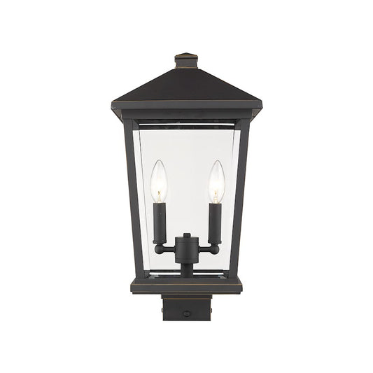 Z-Lite 2 Light Beacon 9" Outdoor Post Light, Bronze - 568PHBS-ORB