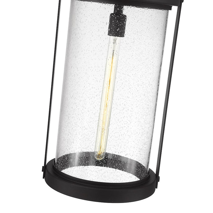 Z-Lite Roundhouse 1 Light 28" Outdoor Chain Ceiling, Black/Seedy