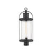 Z-Lite Roundhouse 1 Light 25" Outdoor Post Mount, Black/Clear Seedy - 569PHB-BK