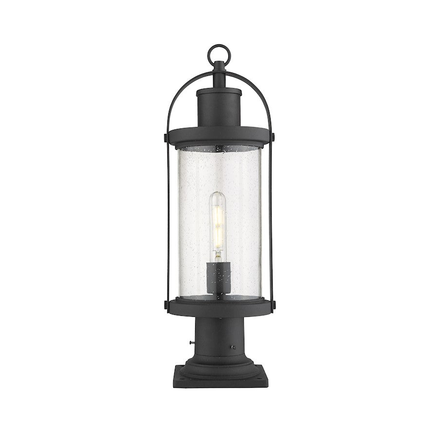 Z-Lite 1 Light Roundhouse 7" Outdoor Pier Mount, Black - 569PHM-533PM-BK