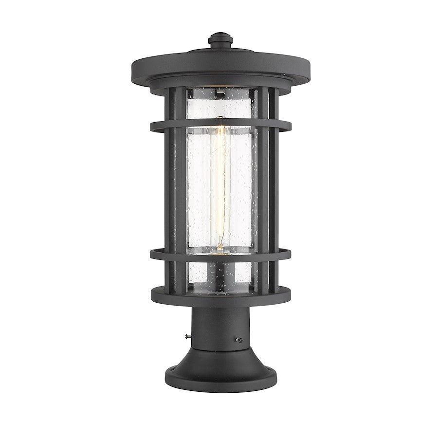 Z-Lite 1 Light Jordan 10" Outdoor Pier Mounted Fixture, Black - 570PHB-553PM-BK