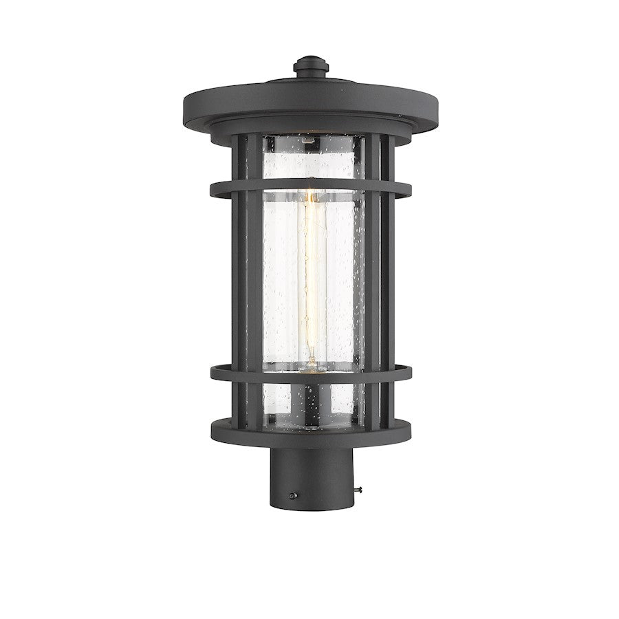 Z-Lite 1 Light Jordan 10" Outdoor Post Mount Fixture, Black - 570PHB-BK