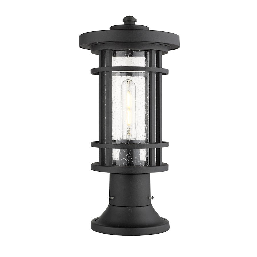 Z-Lite 1 Light Jordan 8" Outdoor Pier Mounted Fixture, Black - 570PHM-553PM-BK