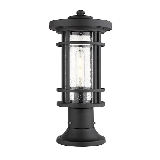 Z-Lite 1 Light Jordan 8" Outdoor Pier Mounted Fixture, Black - 570PHM-553PM-BK