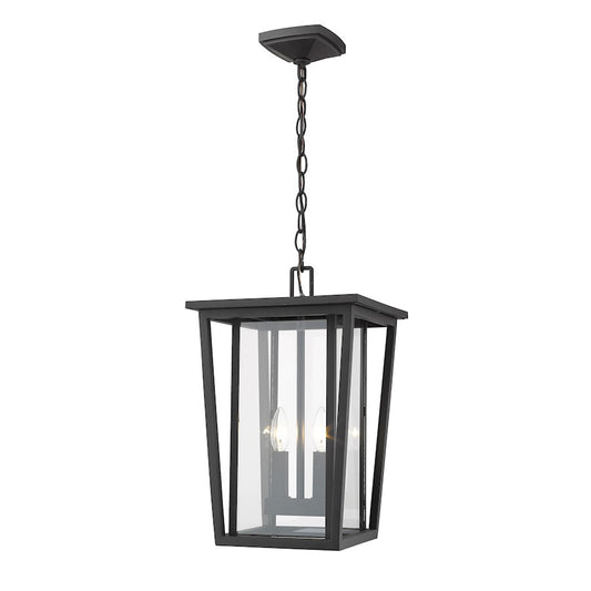 Z-Lite 2 Light Seoul 11" Outdoor Chain Mount Ceiling Fixture, Black - 571CHB-BK
