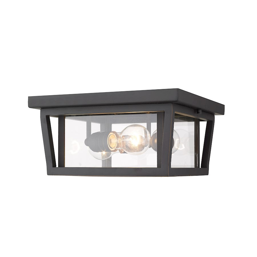 Z-Lite 3 Light Seoul 12" Outdoor Flush Mount, Oil Rubbed Bronze - 571F-ORB