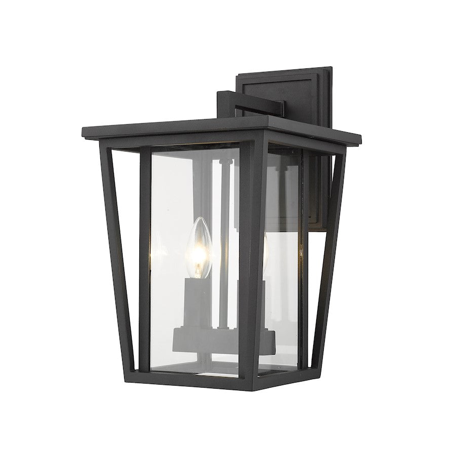Z-Lite 2 Light Seoul 9" Outdoor Wall Sconce, Black - 571M-BK