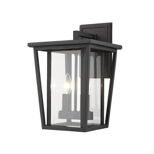 Z-Lite 2 Light Seoul 9" Outdoor Wall Sconce, Black - 571M-BK