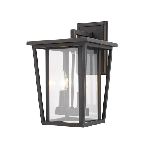 Z-Lite Seoul 2 Light 9.25" Outdoor Wall Sconce, Bronze/Clear - 571M-ORB