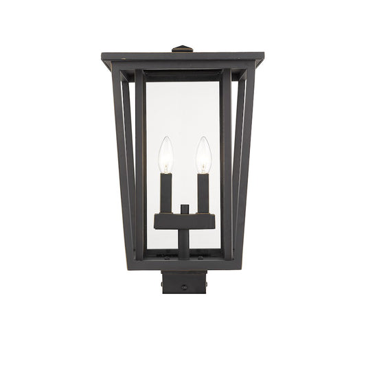 Z-Lite 2 Light Seoul HBS 11" Outdoor Post Light, Bronze - 571PHBS-ORB