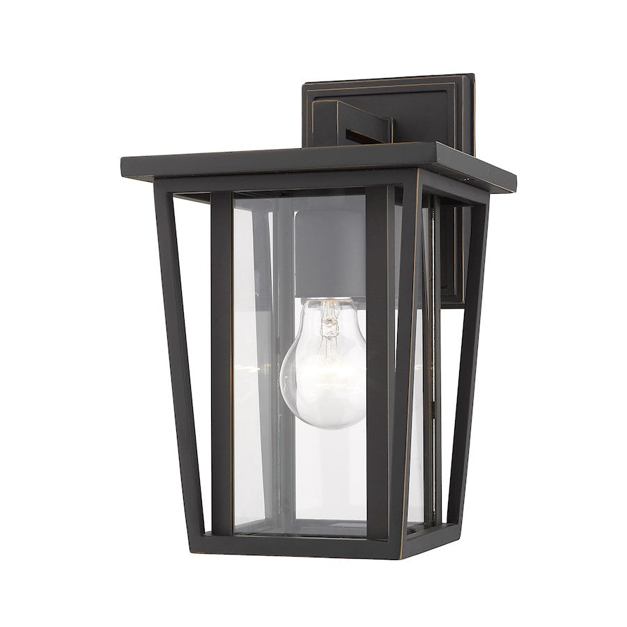 Z-Lite Seoul 1 Light Outdoor Wall Sconce, Oil Rubbed Bronze/Clear - 571S-ORB