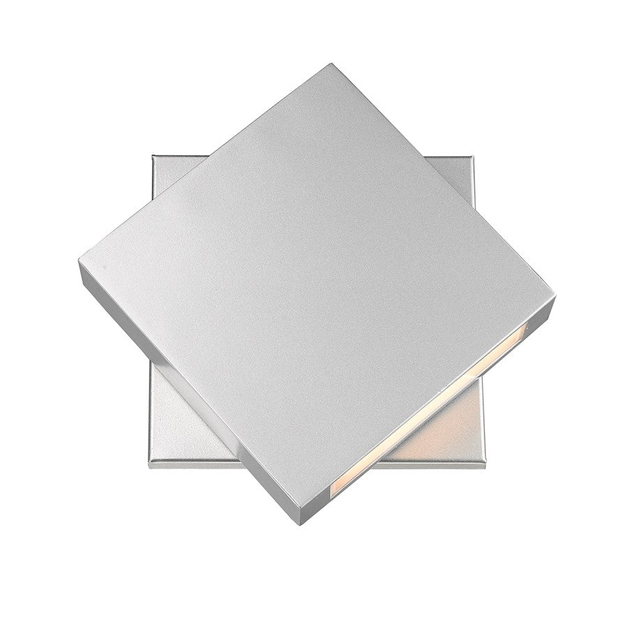 Z-Lite Quadrate 1 Light 11.25" Outdoor Sconce, Silver/Sand-blast - 573B-SL-LED