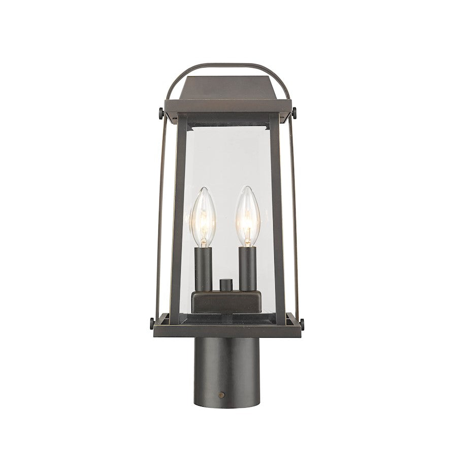 Z-Lite 2 Light Millworks Outdoor Post Light, Bronze - 574PHMR-ORB