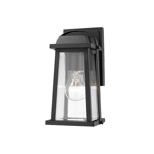 Z-Lite 1 Light Millworks 5" Outdoor Wall Sconce, Black - 574S-BK