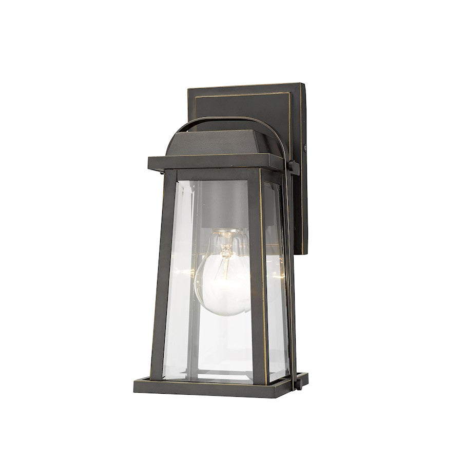 Z-Lite Millworks 1 Light Outdoor Sconce, Bronze/Clear Beveled - 574S-ORB