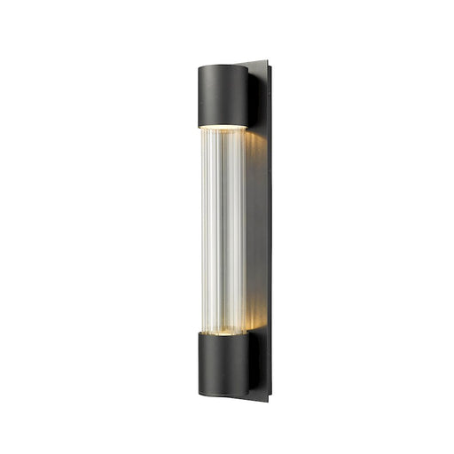 Z-Lite Striate 2 Light Outdoor Sconce, Black/Clear Optic Glass - 575B-BK-LED