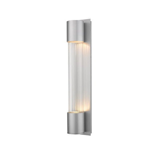 Z-Lite Striate 2 Light Outdoor Wall Sconce, Silver/Clear Optic - 575B-SL-LED