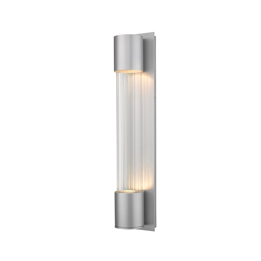 Z-Lite 2 Light Striate Outdoor Wall Sconce, Silver - 575B-SL-LED