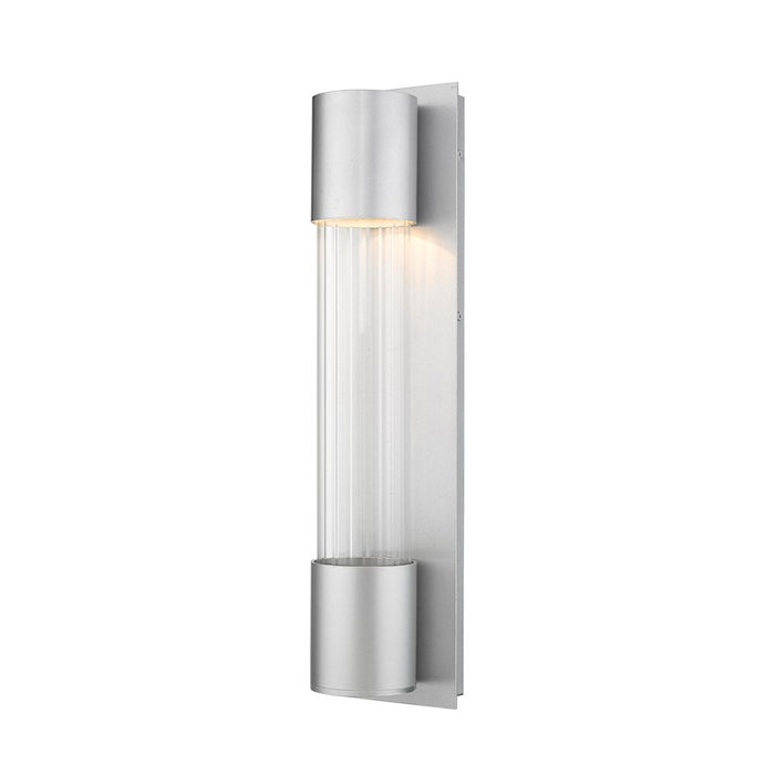 Z-Lite Striate 1 Light 21" Outdoor Sconce, Silver/Optic Glass - 575M-SL-LED