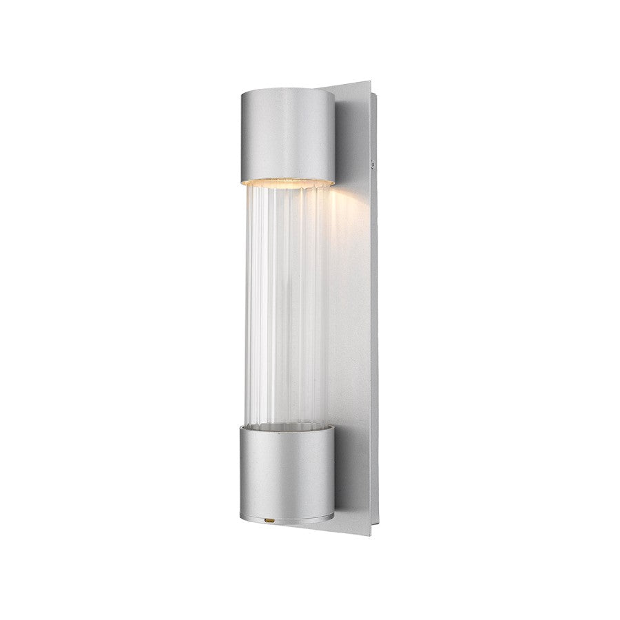 Z-Lite 1 Light Striate 17" Outdoor Wall Sconce, Silver - 575S-SL-LED