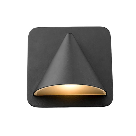 Z-Lite Obelisk 1 Light Outdoor Wall Sconce, Black/Sand-blast glass - 578BK-LED