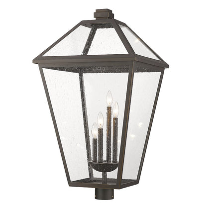 Z-Lite Talbot 4 Light 34.25" Outdoor Post Mount, Bronze/Seedy - 579PHXLXR-ORB