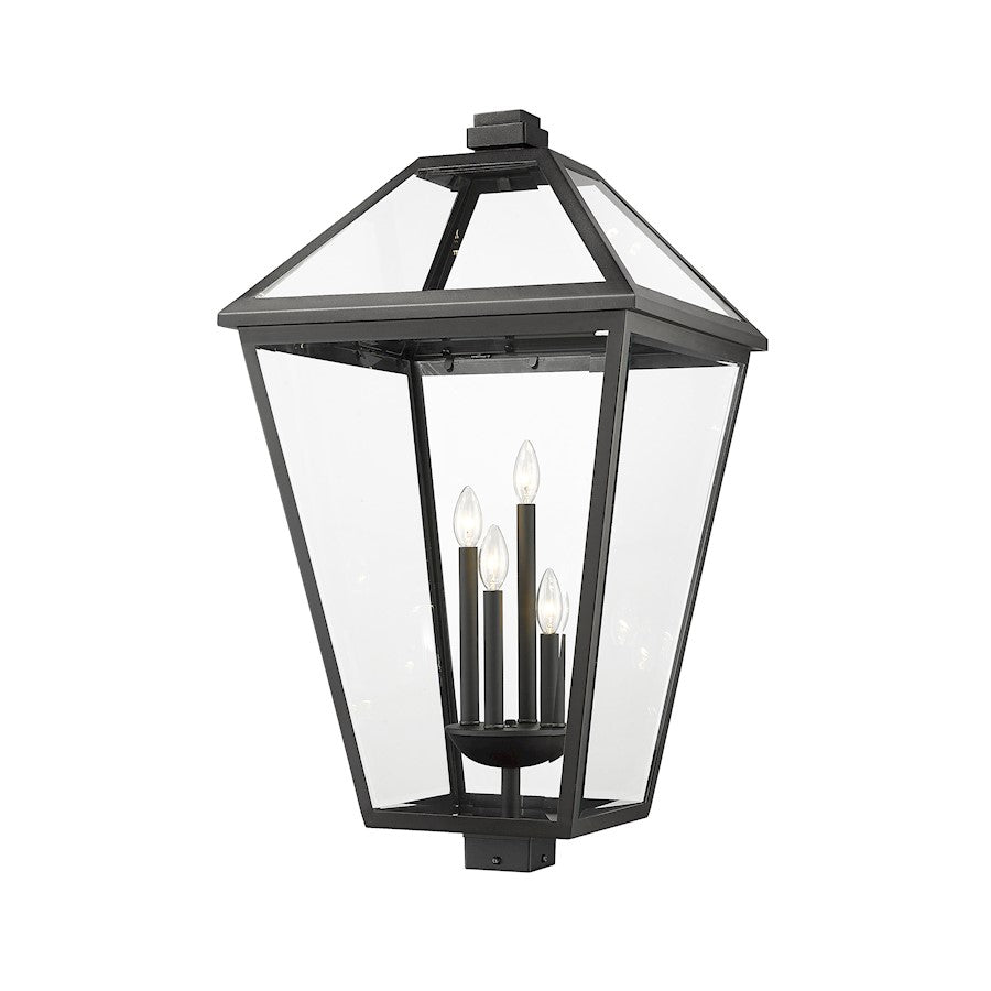 Z-Lite Talbot 4 Light Outdoor Post Mount, Black/Clear Beveled - 579PHXLXS-BK