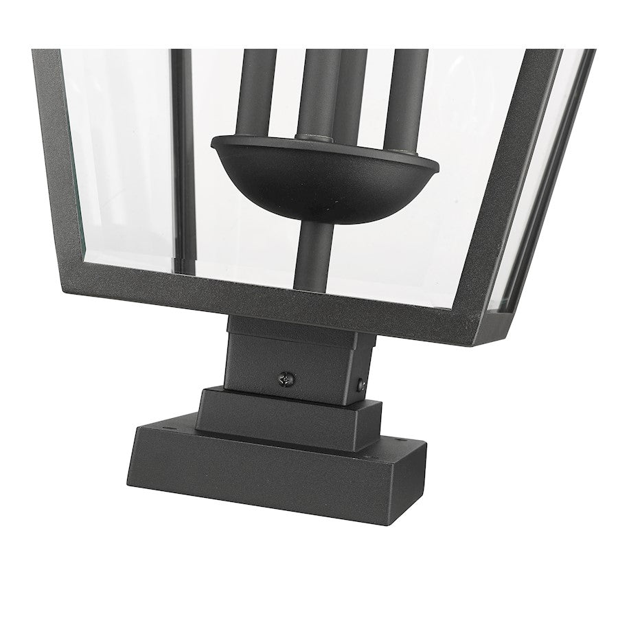 Z-Lite Talbot 4 Lt Outdoor Pier Mount, Black/Clear Beveled