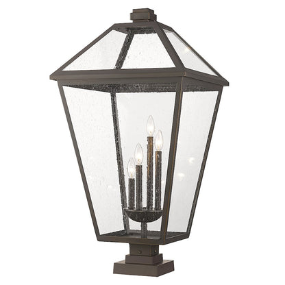 Z-Lite Talbot 4 Light Outdoor Pier Mount, Bronze/Seedy - 579PHXLXS-SQPM-ORB