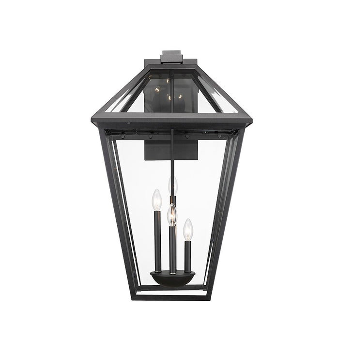 Z-Lite Talbot 4 Light Outdoor Wall Sconce, Black/Clear Beveled