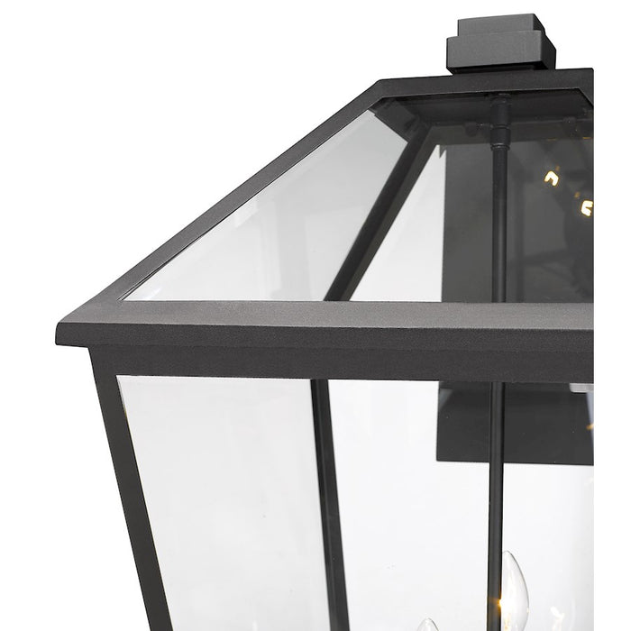 Z-Lite Talbot 4 Light Outdoor Wall Sconce, Black/Clear Beveled
