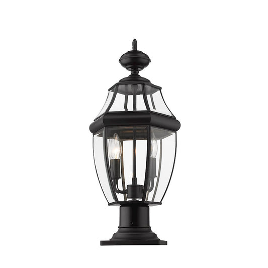 Z-Lite Westover 2 Light 20" Outdoor Pier Mount, Black/Beveled - 580PHM-533PM-BK