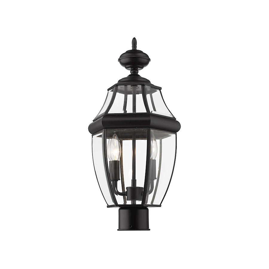 Z-Lite Westover 2 Light 18" Outdoor Post Mount, Black/Beveled - 580PHM-BK