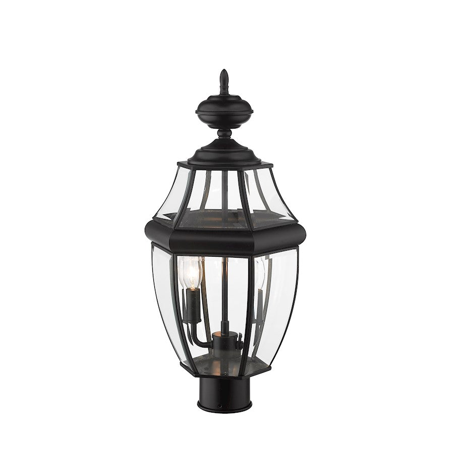 Z-Lite Westover 2 Light 18" Outdoor Post Mount, Black/Beveled