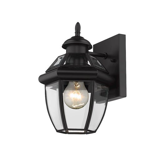 Z-Lite Westover 1 Light 10.5" Outdoor Sconce, Black/Beveled - 580XS-BK