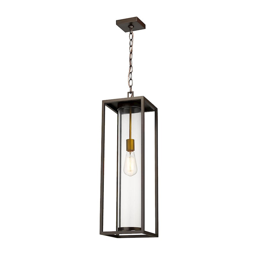 Z-Lite Dunbroch 1 Light 27" Outdoor Chain Ceiling, Bronze/Brass - 584CHB-DBZ-OBS